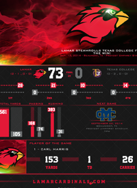 Team infographics, Lamar Football, Lamar, Southland Conference, Snapshot, Infographic